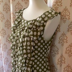 Dressbarn Polk-a-dot Ruffle Dress 10